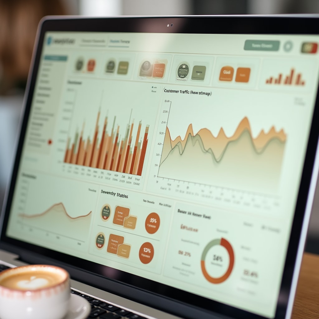 Clean analytics dashboard interface with charts and metrics