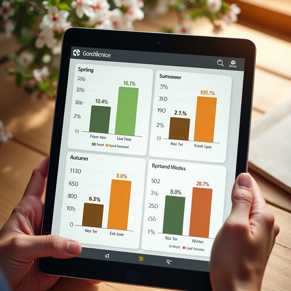 Seasonal comparison charts showing year-over-year trends